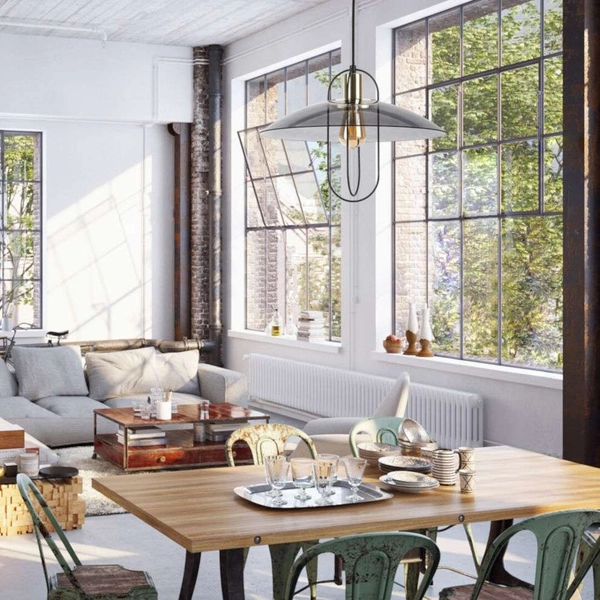 LAMPA wisząca VIDA 5000 Rabalux industrialna OPRAWA szkło dymione owal druty ZWIS linka przewód czarna