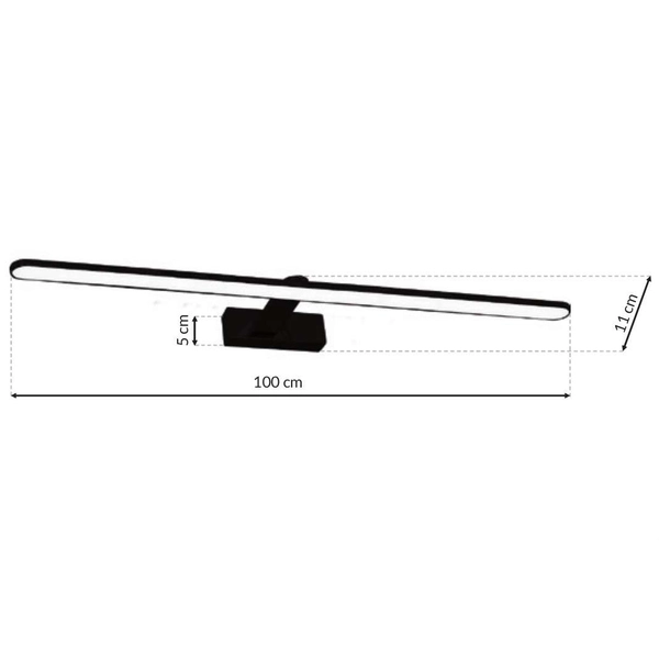 Łazienkowa LAMPA ścienna SPLASH ML5725 Milagro metalowa OPRAWA kinkiet LED 21W 4000K nad lustro IP44 czarny