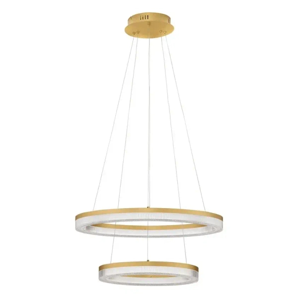Metalowa lampa wisząca LANTELVO LE45393 LED 47W 2700-4000K ringi złote