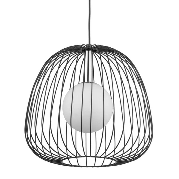 Sypialniana lampa zwisająca Bell 40723 Sigma druciak czarna srebrna