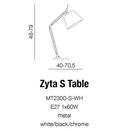 Nocna lampa stojąca Zyta AZ4188+AZ2598 na komodę abażur czarna szara