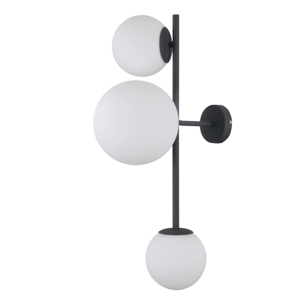 Modernistyczna LAMPA ścienna VAILANTE WL-31221-3A-SBL Italux sufitowa OPRAWA szklane kule kinkiet czarny