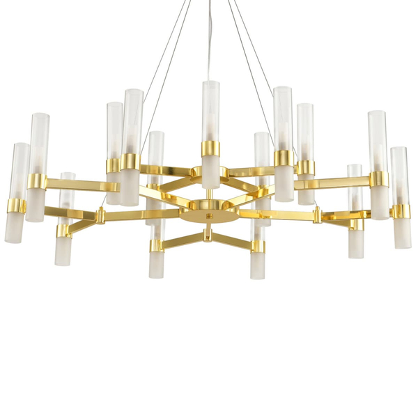Lampa wisząca nad stół Candela DN1505-15 gold Step mleczne tuby złote