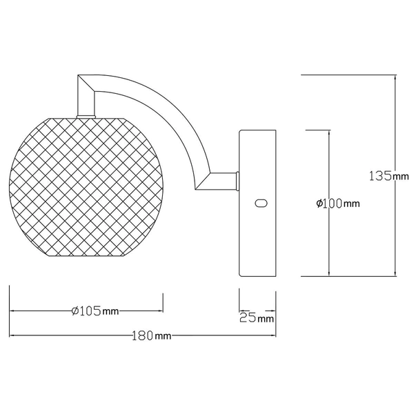 Kulisty kinkiet ścienny Diamond LP-2202/1W GD Light Prsetige glamour złoty