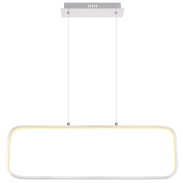 Minimalistyczna LAMPA wisząca SILLA 67262H Globo prostokątny zwis LED 24W 3000K do salonu nikiel