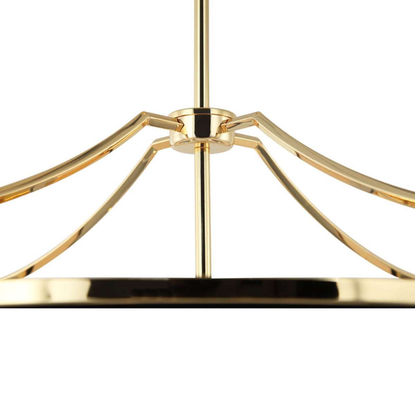 LAMPA okrągła Stesso Gold Nero M Orlicki Design wisząca OPRAWA w stylu klasycznym abażurowa czarna złota