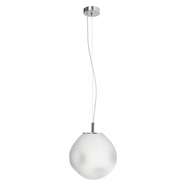 Zwisająca lampa nad stół Cloe 11066103 Kaspa do salonu biała chrom