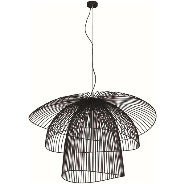 Industrialna LAMPA wisząca Plaza KP-12 Kaja druciana OPRAWA metalowa kopuła ZWIS loftowy czarny