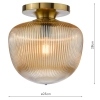 Sufitowa lampa do salonu Abrielle ABR5206 szklana bursztynowa