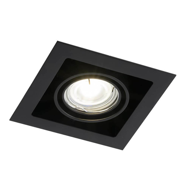 LAMPA sufitowa EBINO 3304 Shilo podtynkowa OPRAWA metalowy wpust kwadratowy czarny