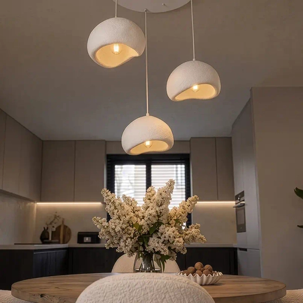 Skandynawska lampa wisząca OSTIA 1744 biała 3xE27 potrójna do salonu