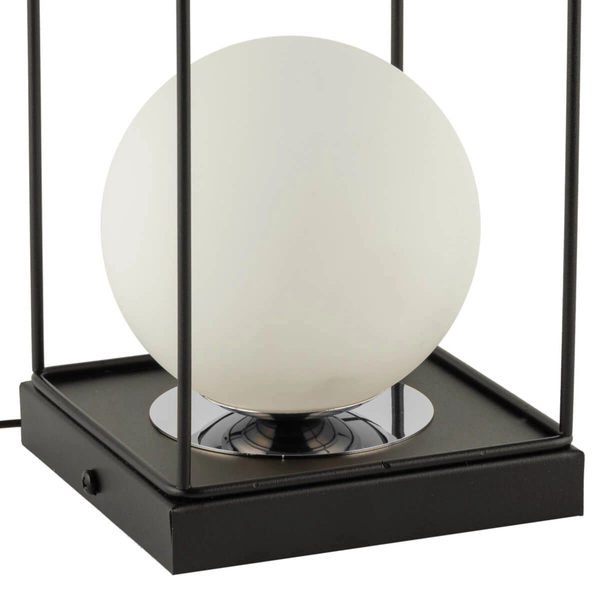 Nocna lampka do sypialni Aroma 50373 Sigma loftowa kostka kula czarna biała