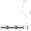 Wisząca lampa nad stół Aeris LP-2137/3L SM LED 40W CCT przydymiona