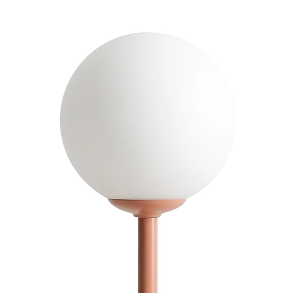 Okrągła lampa gabinetowa Pinne 1080B11 Aldex kulista ze szkła różowa biała