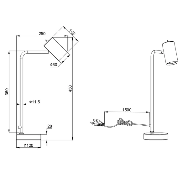 Biurkowa LAMPA regulowana VANTOS DL107512400 Trio metalowa LAMPKA stojąca tuba loftowa na stół nikiel