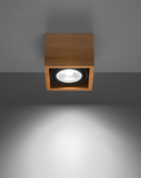 Downlight LAMPA sufitowa SL.0915 drewniana OPRAWA loftowa kostka drewno