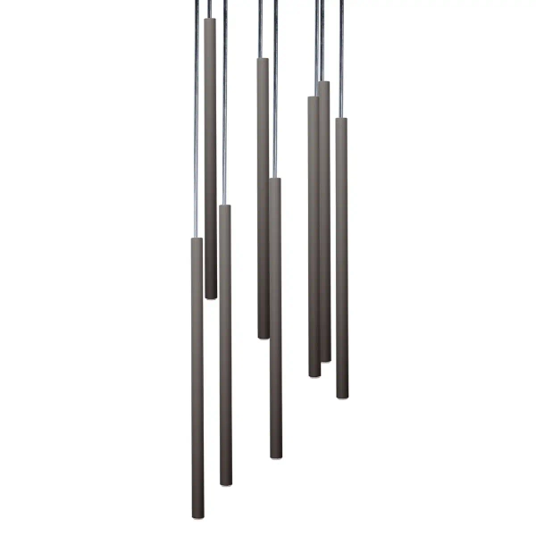 Podłużna wisząca lampa Sopel 8 41465 zwisające sople ciemnoszary