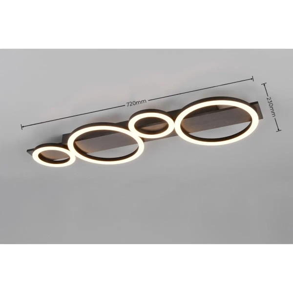 Sufitowa lampa na pilota LUMOS R64821109 LED 26,5W 4000K srebrny biały