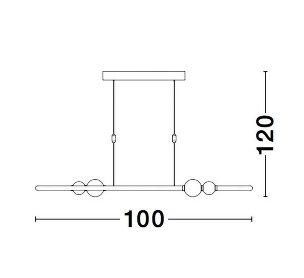 Owalna lampa wisząca Fria szklane kule LED 44,2W 3000K białe czarne