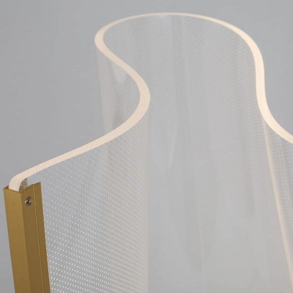 Podłogowa LAMPA stojąca CALI LE41370 LED 31W Luces Exclusivas modernistyczna OPRAWA metalowa z efektem falującego materiau złota