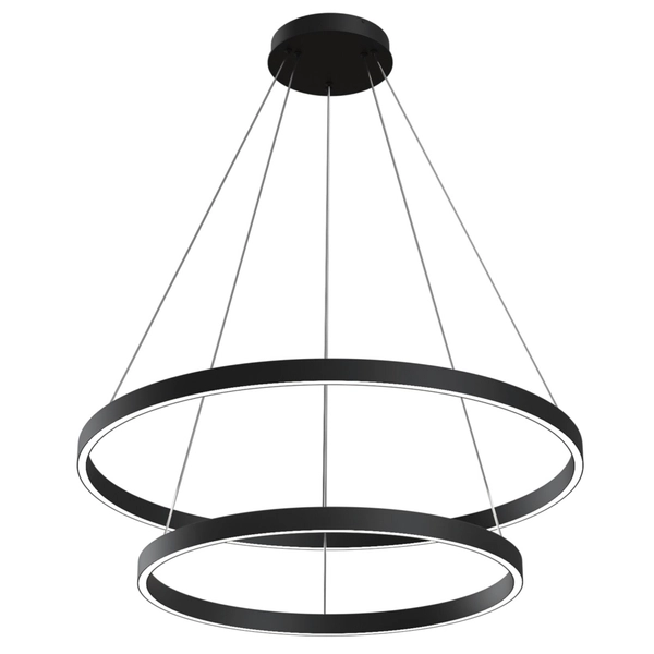 Lampa wisząca okrągła Rim MOD058PL-L74B4K LED 88W 4000K ringi czarne
