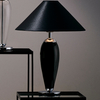 Szklana LAMPA stołowa REA 40602102 Kaspa abażurowa LAMPKA nocna czarna