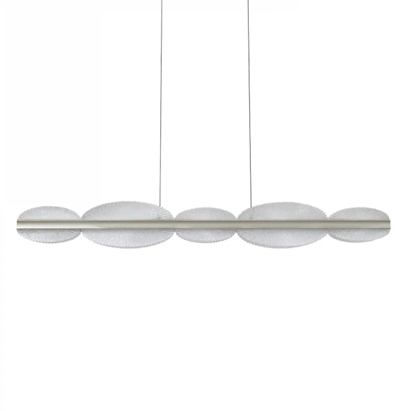 Lampa wisząca glamour nad stół kryształ aluminiowa POND AZ6782 LED 58W 3000K szampańska
