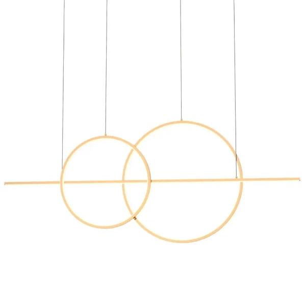 Ledowa lampa wisząca Cholet MD7358-2A-3GT Zumaline 34W 3000K ringi złote OUTLET