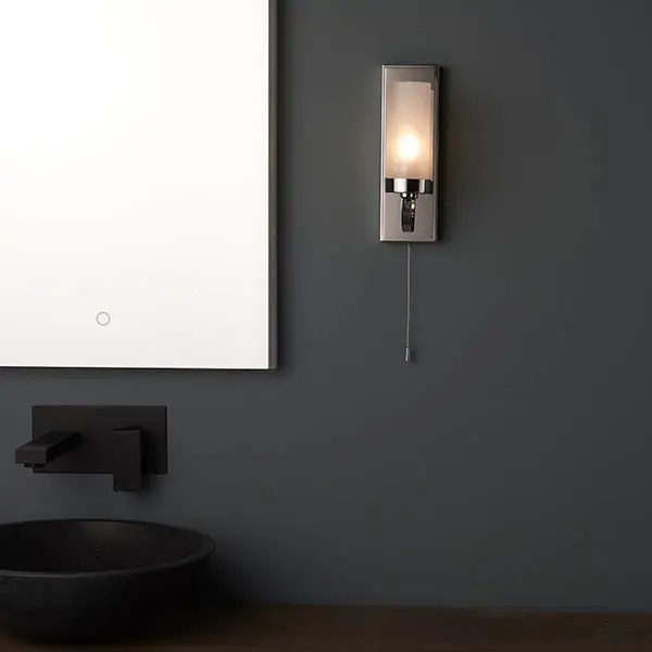 Ścienny kinkiet tuba Edrea 92960 do łazienki IP44 chrom przezroczysty