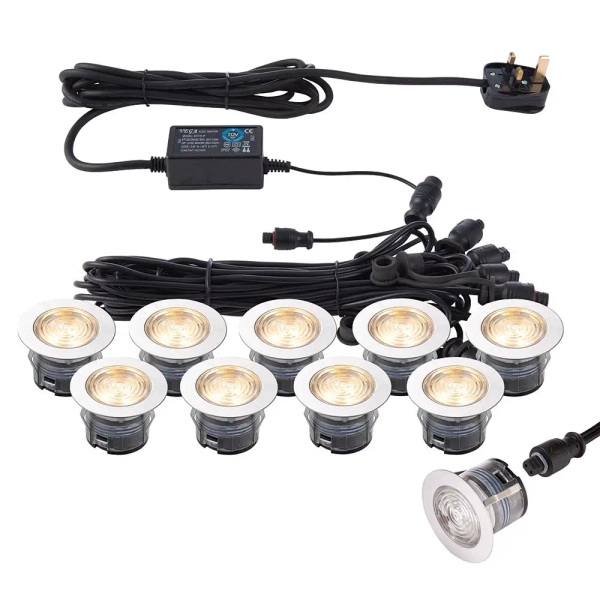 Zewnętrzne oczka 10 szt. IKON 73349 LED 0,75W 3000-4000K IP67 srebrne