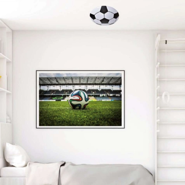 Dziecięca LAMPA sufitowa BALL ML6179 Milagro metalowa OPRAWA piłka nożna LED 18W 4000K plafon biały czarny