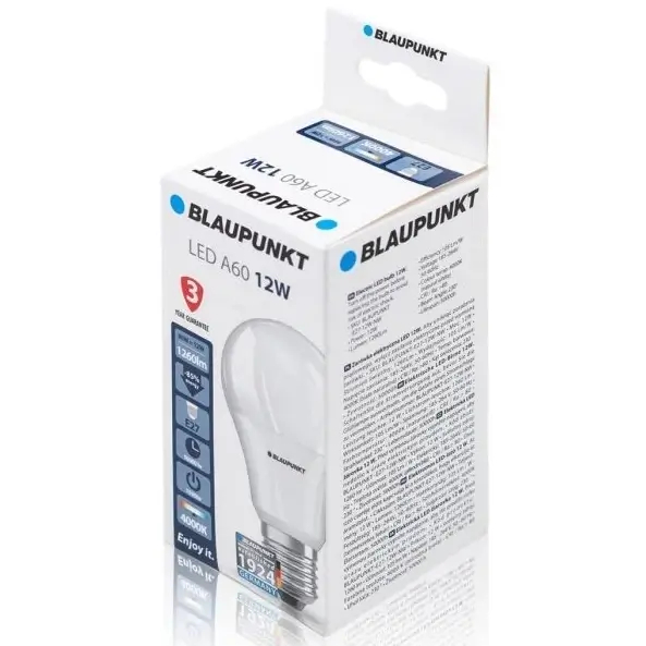 Zestaw żarówek 4 szt Blaupunkt E27-12W-NW-4 LED 12W 4000K 