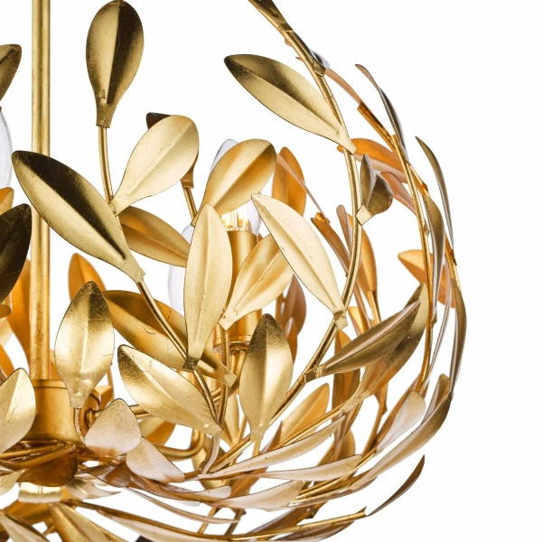 Łańcuchowa lampa wisząca Ercilia ERC0535 liście gałęzie złote
