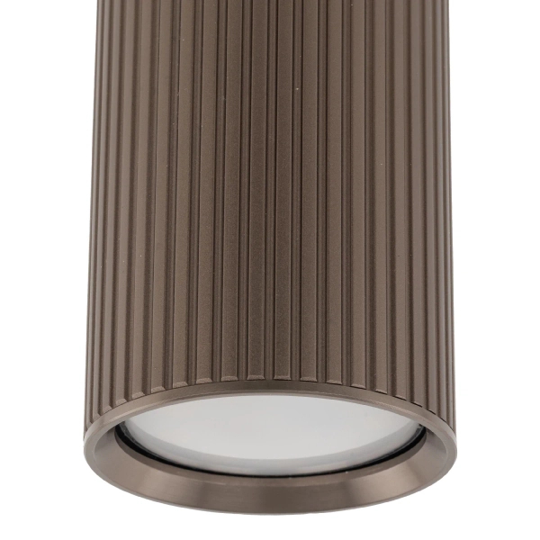 Nowoczesna sufitowa lampa Tube 11029 tuba żebrowana brązowy