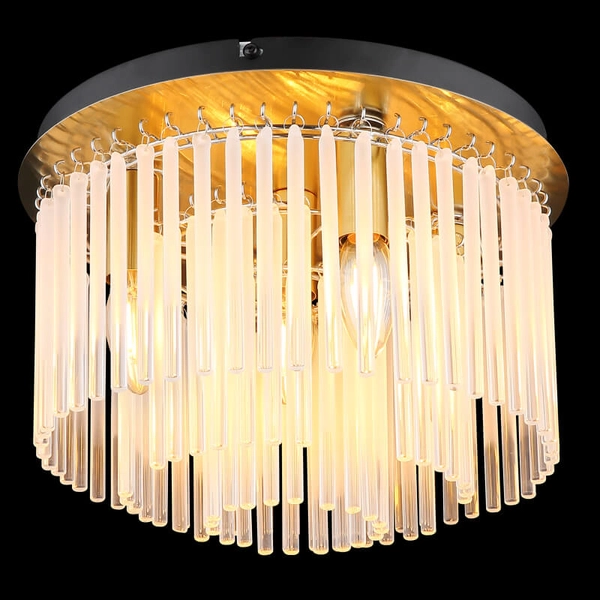 Szklana lampa sufitowa GORLEY 15698DM do sypialni złota