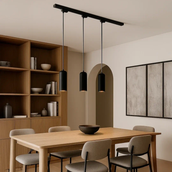 Zwisająca lampa trójfazowa szynowa Pipe Track ML2064 zwis czarny