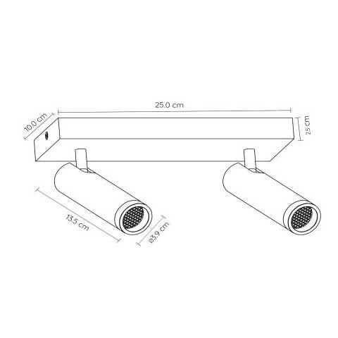 Podwójna lampa sufitowa GRADO 22974/02/41 metalowe tuby brązowa