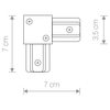 L - ŁĄCZNIK szynoprzewodu PROFILE L-CONNECTOR 9456 Nowodvorski do szyny natynkowej 1-fazowej 230V biały