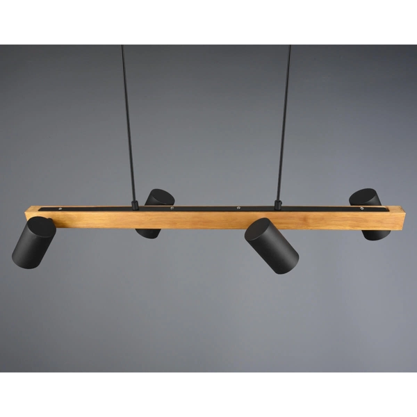 Lampa wisząca nad wsypę VANTOS DL432312490 Trio loftowa drewniana czarny