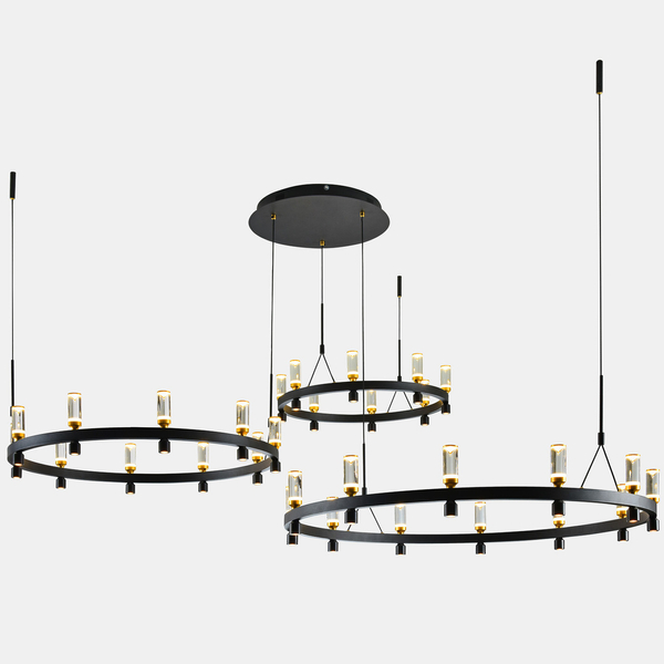 Industrialna LAMPA wisząca ALMELO PND-83812-60 Italux metalowa OPRAWA loft ZWIS okrągły LED 137,6W 3000K ring czarny