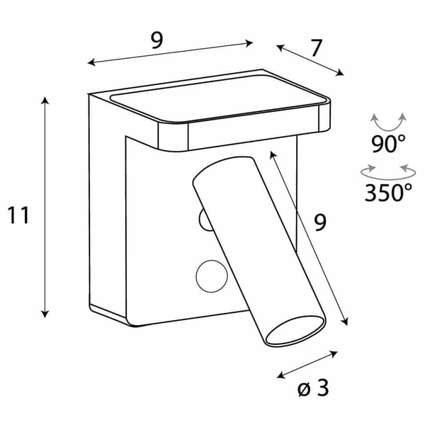 Kinkiet ścienny Lofer W0373 Maxlight LED 7W 3000K tubka do sypialni biała