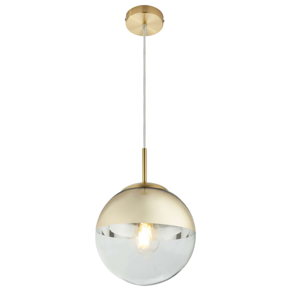 LAMPA wisząca VARUS 15855 Globo szklana OPRAWA zwis kula ball złota przezroczysta