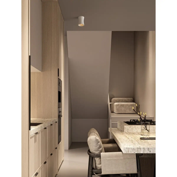 Nasufitowa lampa betonowa BELVIRO LE45296 tubka do jadalni biała