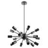 Zwisowa lampa salonowa Mandi A8181-18-MBK metalowa czarna matowa