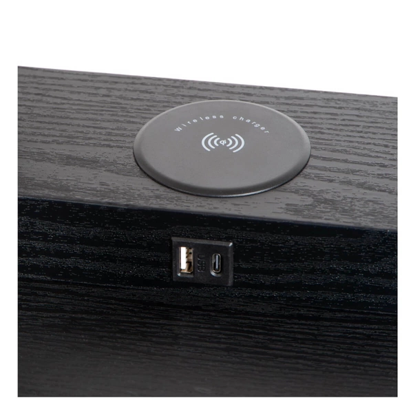 Lampa podłogowa Menno 44799/81/30 z funkcją ładowania telefonu beż czarna