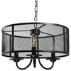 LAMPA wisząca SOHO 310866 Polux okrągła OPRAWA zwis na łańcuchu siatka loft czarna