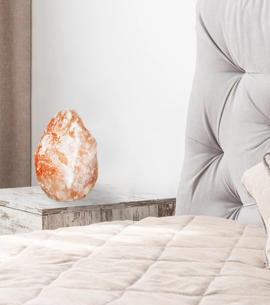 Nocna lampa sypialniana Stone lampka solna z przełącznikiem