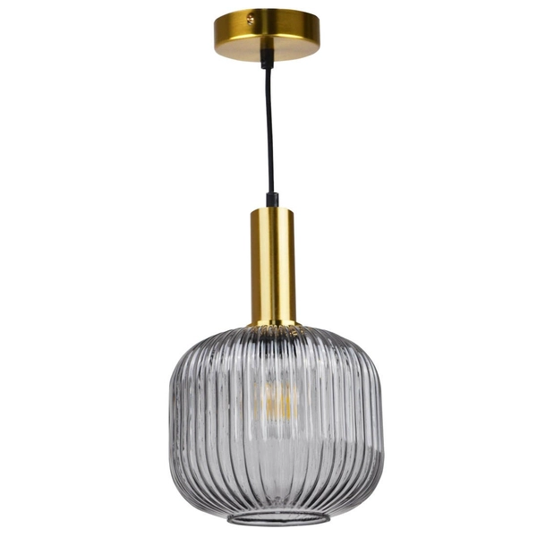 Loftowa LAMPA wisząca CUMBRIA 317179 Polux kulisty ZWIS plisowany szklany nad stół przydymiony