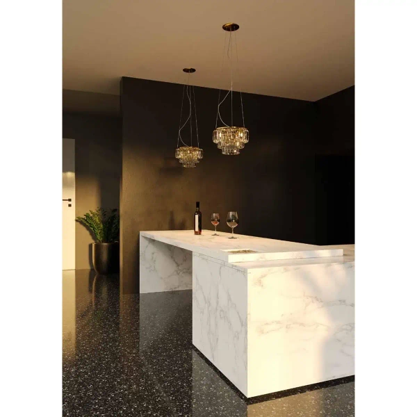 Przysufitowa LAMPA glamour MONACO C0205 Maxlight kryształowa do sypialni złota