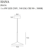 Minimalistyczna LAMPA wisząca HANA P0456 Maxlight metalowy zwis LED 6W 3000K talerz czarny